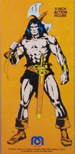 Early Barry Windsor Smith artwork is featured on the box of the Mego Conan action figure. Mego Conan the Barbarian Action Figure Box Artwork