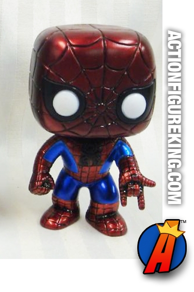 spider man funko pop metallic