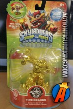 Skylanders Swap-Force exclsuive employee variant Gold Fire Kraken gamepiece from Activision.