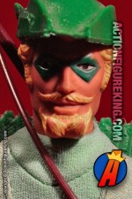 Fully articulated Mego 8-inch Green Arrow action figure with removable fabric outfit.