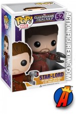 A packaged sample of this Funko Pop! Marvel Star-Lord vinyl bobblehead figure.