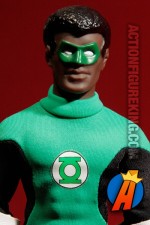 Detailed view of this Green Lantern/John Stewart Mego-type figure.