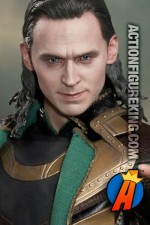 Fully articulated and dressed Hot Toys 1/6th Scale Loki movie action figure.