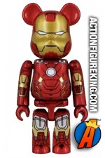 Minature Medicom 2.5 inch Bearbrick Iron Man 3 MK42 action figure with 7 points of articulation.