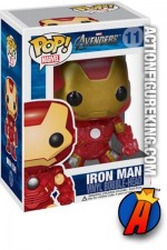 A packaged sampel of this Funko Pop! Marvel Avengers Iron Man vinyl bobblehead figure.