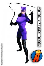 13 inch DC Direct fully articulated Catwoman Classic actoin figure with authentic fabric outfit.