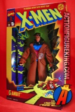 A packaged sample of the ragin&#039; cajun Gambit from the X-Men Deluxe line of action figures by Toybiz.