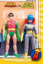Retro style Robin and Batgirl two-pack with removable masks.