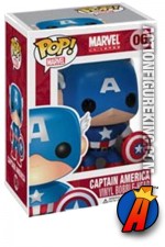 A packaged sample of this Funko Pop! Marvel Captain America vinyl figure.
