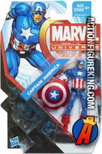 A packaged sample of this Marvel Universe 3.75-inch Captain America action figure.
