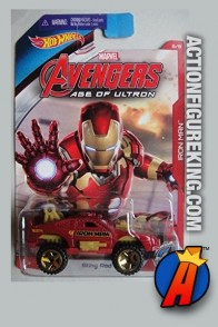 Avengers Age of Ultron Iron Man die-cast vehicle from Hot Wheels.