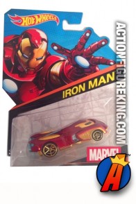 Avengers&#039; Iron Man die-cast car from Hot Wheels.