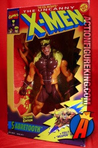 A packaged sample of this  X-Men Deluxe 10-inch Sabretooth action figure from Toybiz.