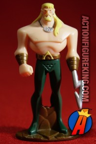 From the JJU animated series comes this die-cast Aquaman figure by Mattel.