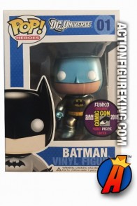 2010 San Diego Comicon Exclusive Funko Pop! Heroes Metallic  BATMAN figure.