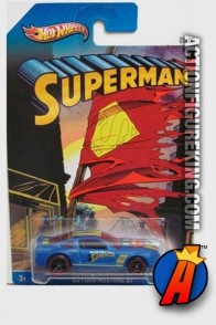 Superman 2005 Mustang GT die-cast vehicle from Hot Wheels circa 2013.
