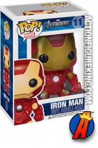 A packaged sampel of this Funko Pop! Marvel Avengers Iron Man vinyl bobblehead figure.
