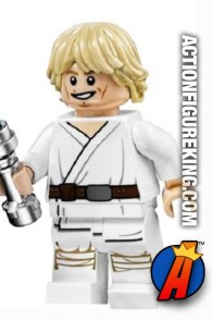 LEGO STAR WARS Tatooine LUKE SKYWALKER minifigure with blue lightsaber.