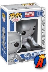 A packaged sample of this Funko Pop! Marvel Silver Surfer vinyl figure.