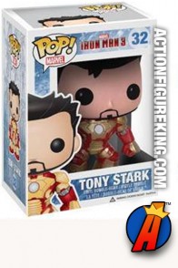 A packaged sample of this Funko Pop! Marvel Tony Stark vinyl bobblehead figure.