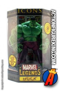 Rare and oversized Marvel Legends 12 inch Incredible Hulk action figure from their Icons series.