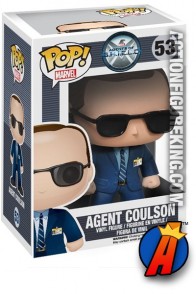 A packaged sample of this Funko Pop! Marvel Agent Coulson vinyl figure.