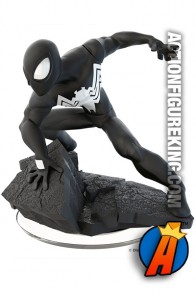 Disney Infinity 3.0 black-suited Spider-Man figure and gamepiece.