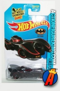 Batman Batmobile die-cast vehicle from Hot Wheels circa 2015.