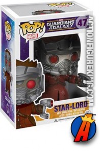 A packaged sample of this Funko Pop! Marvel Star-Lord vinyl bobblehead figure.