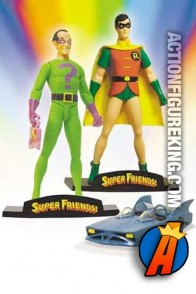 Super Friends Robin and the Riddler with mini Batmobile from DC Direct.