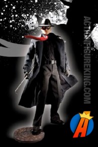 13 inch DC Direct fully articulated The Spirit action figure with authentic fabric uniform.