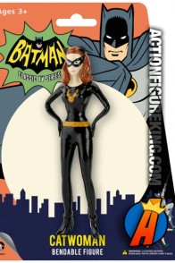 A packaged sample of this 2014 bendable Catwoman figure part of the Batman Classic TV series.