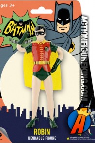 A packaged sample of this 2014 bendable Robin figure part of the Batman Classic TV series.
