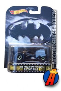 Retro Batman Returns die-cast Batmobile from Hot Wheels circa 2015.
