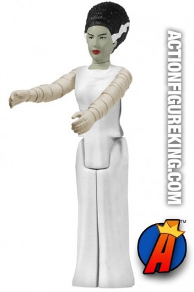 Full view of this ReAction retro-style Bride of Frankenstein action figure.