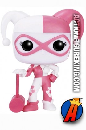 Funko Pop! Heroes Hot Topic Pink and White variant HARLEY QUINN figure.