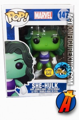 Funko Pop! Marvel Comikaze Exclusive GITD SHE-HULK Figure No. 147.