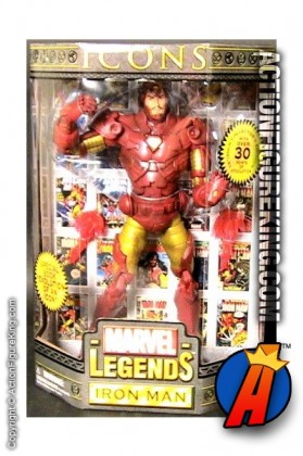 12 inch Marvel Legends Gold Variant Iron Man action figure from their Icons series.