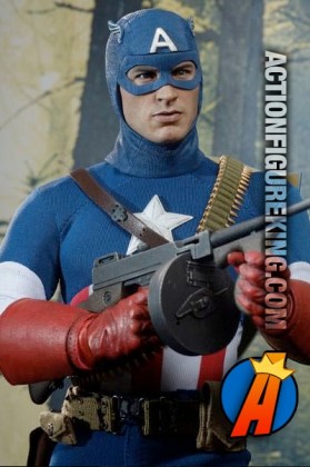Hot Toys 1/6th Scale Captain America Star Spangled Man Toy Fair Exclusive action figure.