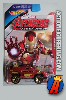 Avengers Age of Ultron Iron Man die-cast vehicle from Hot Wheels.