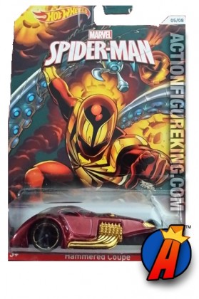 Iron Spider-Man Hammered Coupe die-cast vehicle from Hot Wheels circa 2014.