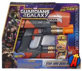 A pacakged smaple of this Guardians of the Galaxy Star-Lord Quad Blaster from Hasbro.