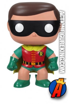 Funko Pop Heroes Robin 1966 figure based on Burt Ward from the Batman television series.