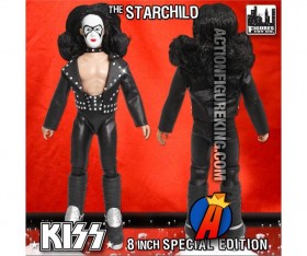 Fully articulated Kiss Series 2 8-inch The Starchild Bandit variant action figure with removable fabric outfit.