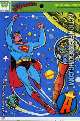 Vintage Whitman Superman saving astronauts in space 15 piece frame-tray puzzle from 1966.