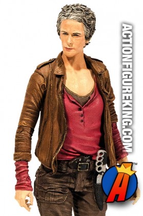 A detaield view of this Series 6 Walking Dead Carol Peletier action figure from McFarlane Toys.