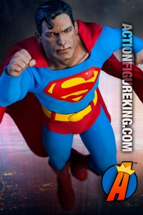 Sideshow Collectibles Sixth-Scale Superman action figure with highly detailed outfit.