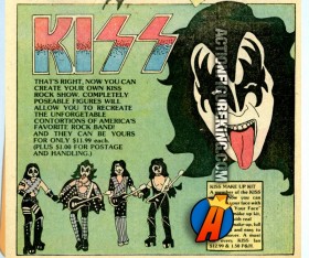 Mego sixth scale KISS actionf figures comic advertisement.