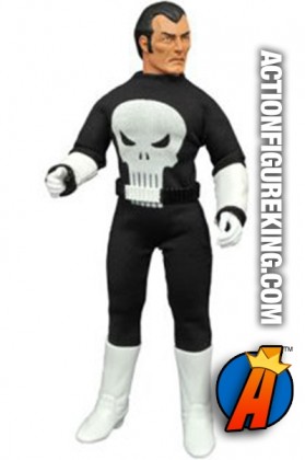 Retro style 8-inch Mego Punisher action figure based on his first appearance.