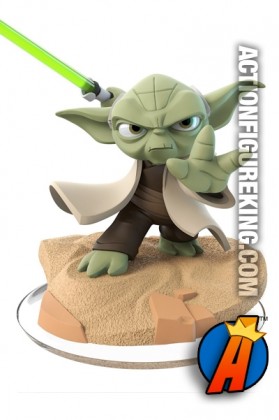 Disney Infinity 3.0 Star Wars Yoda figure and gamepiece.
